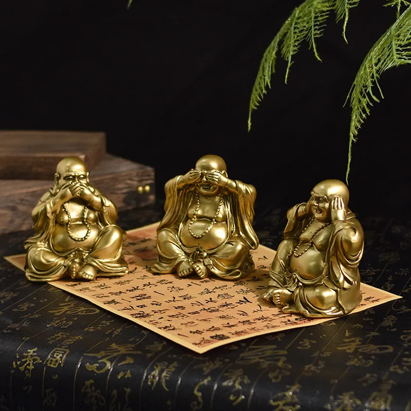 Don\'t Look, Don\'t Listen, Don\'t Say Zen. Maitreya Buddha Crafts, Car Resin Crafts, Small Gifts