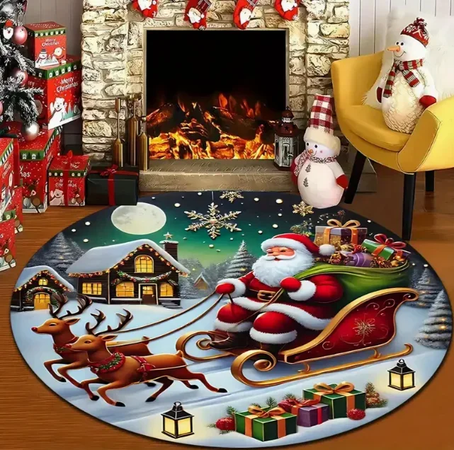 Christmas Snowman Doormat – with Anti-Fouling, Anti-Slip Bottom, Retro Style for Holiday Home Decor