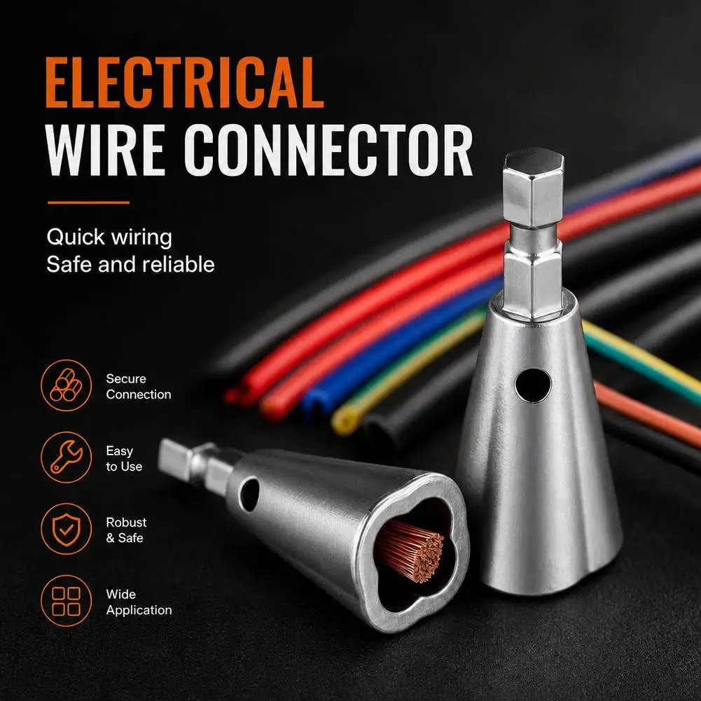 2Pcs Wire Twisting Tool Cable Twister Connector Drill Attachment Quick Wire Stripping Twister Tool For Electrician Wiring Repair