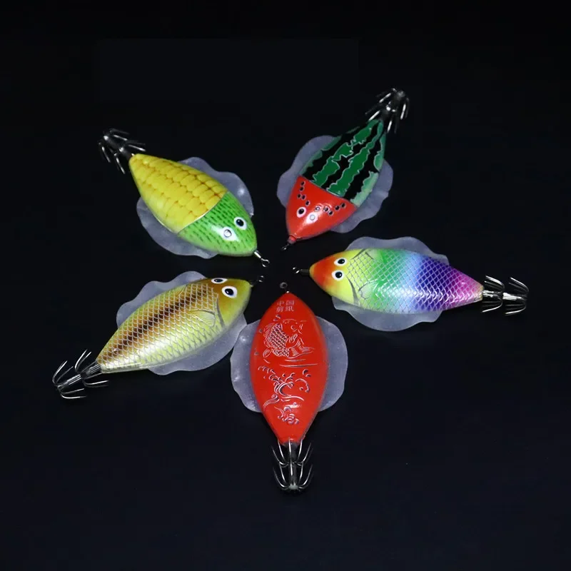 

Hard Bait Glow Shrimp Hook Life like fish Crowns 14g/11cm Squid Jigs Sea Fishing Lure Set Artificial Cuttlefish Octopus