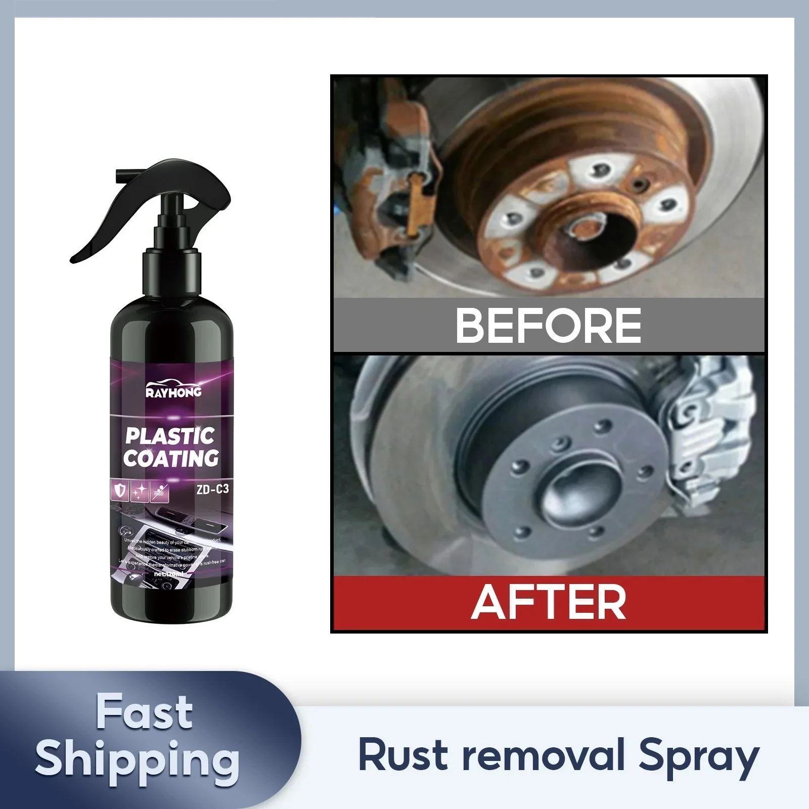 120ML Rust Removal Spray Wheel Cleaner Auto Paint Tyre Rims Care Tire Washer Car Maintenance Supplies Metal Polishing Car Rust