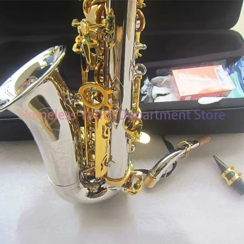 High Quality SC9937 Alto Saxophone E-flat Brass, Black Nickel Plated Saxophone Eb Alto Jazz Instruments and Accessories