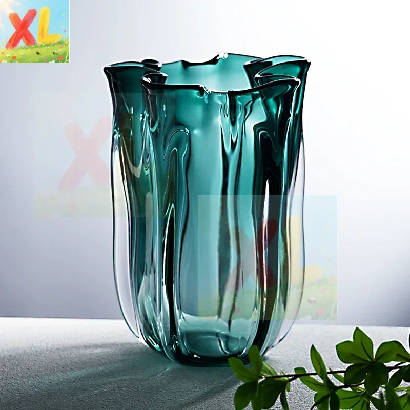 

Simple and advanced glazed vase, living room entrance, light luxury water raising flower arrangement, creative flower arrangemen