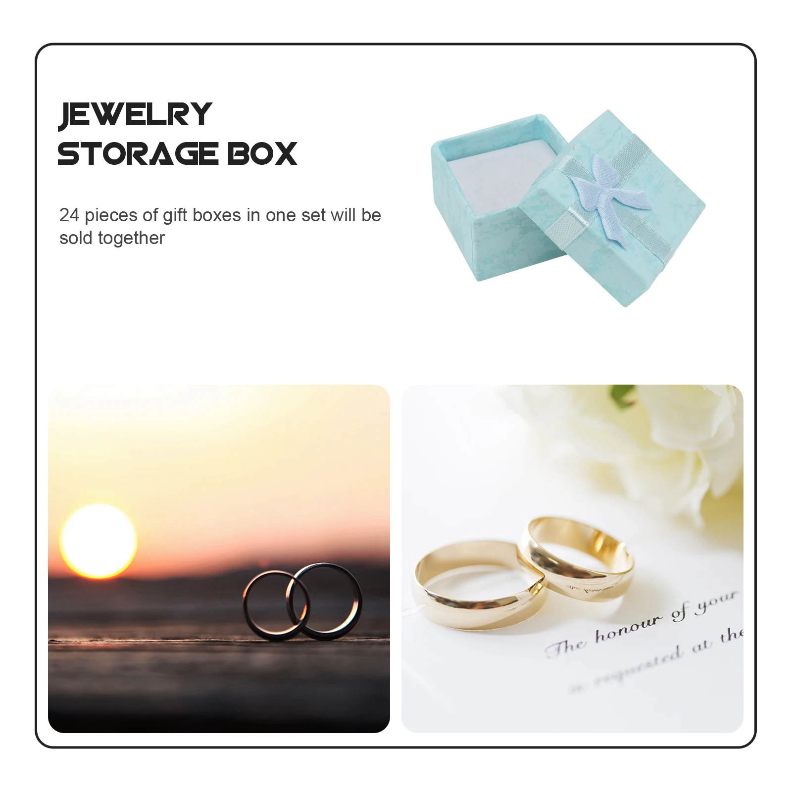 

24pcs Box for Earring Necklace Bracelet Storage Organizer Gift Blue Hard Paperboard Jewelery Boxes Display Tool