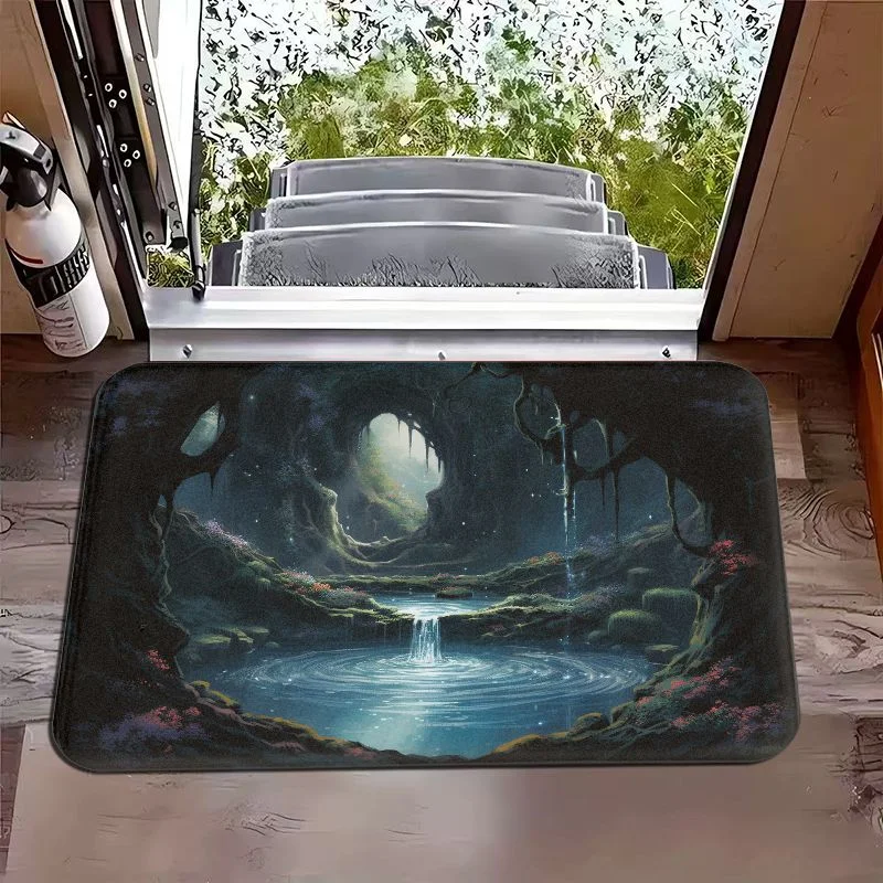 VIKAMA Cyber Interstellar Time And Space Tunnel Visual Illusion Entrance Doormat Foyer Bathroom Entrance Home Carpet Home Decor