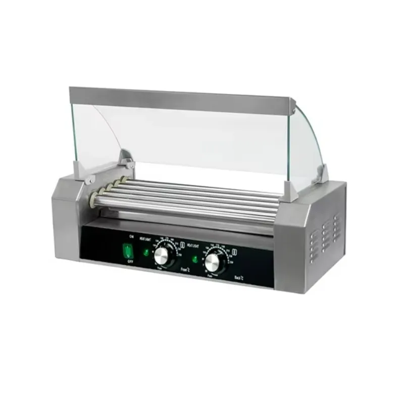 Electric Stainless Steel 11 Roller Hot Dog Maker with Window New Condition 220v Hot Dog Roller