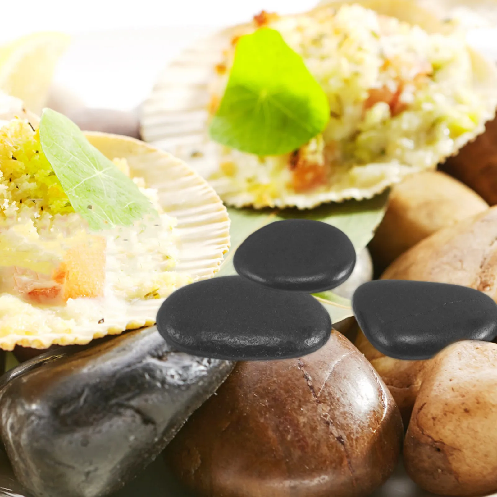 1 Bag Natural River Rock Pebbles 1Cm-2Cm Heat Resistant Grill Stone for Steak Cooking Bbq Cooking Stones Decorative Outdoor