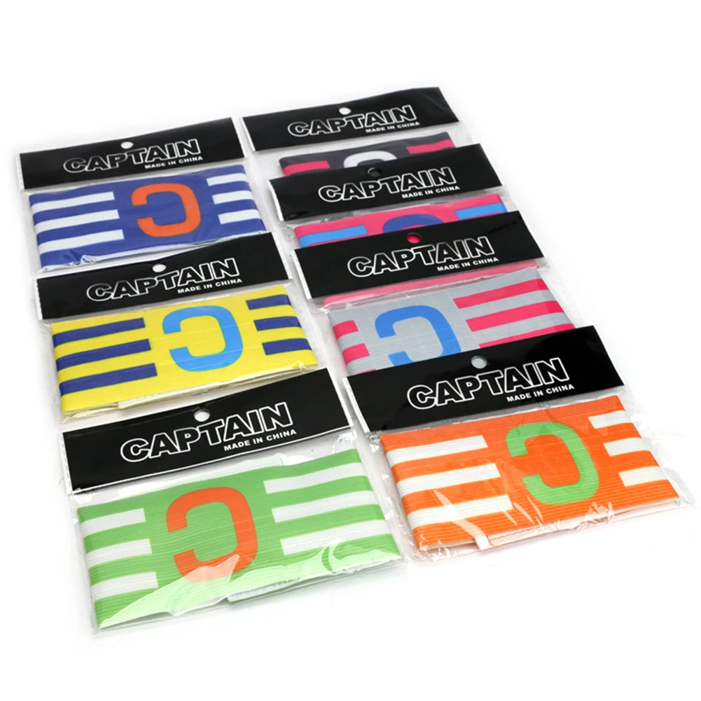 1/2pcs Football Captain Armband Adjustable Arm Band Leader Competition Armband For Kid Adults With C Logo Football Accessories