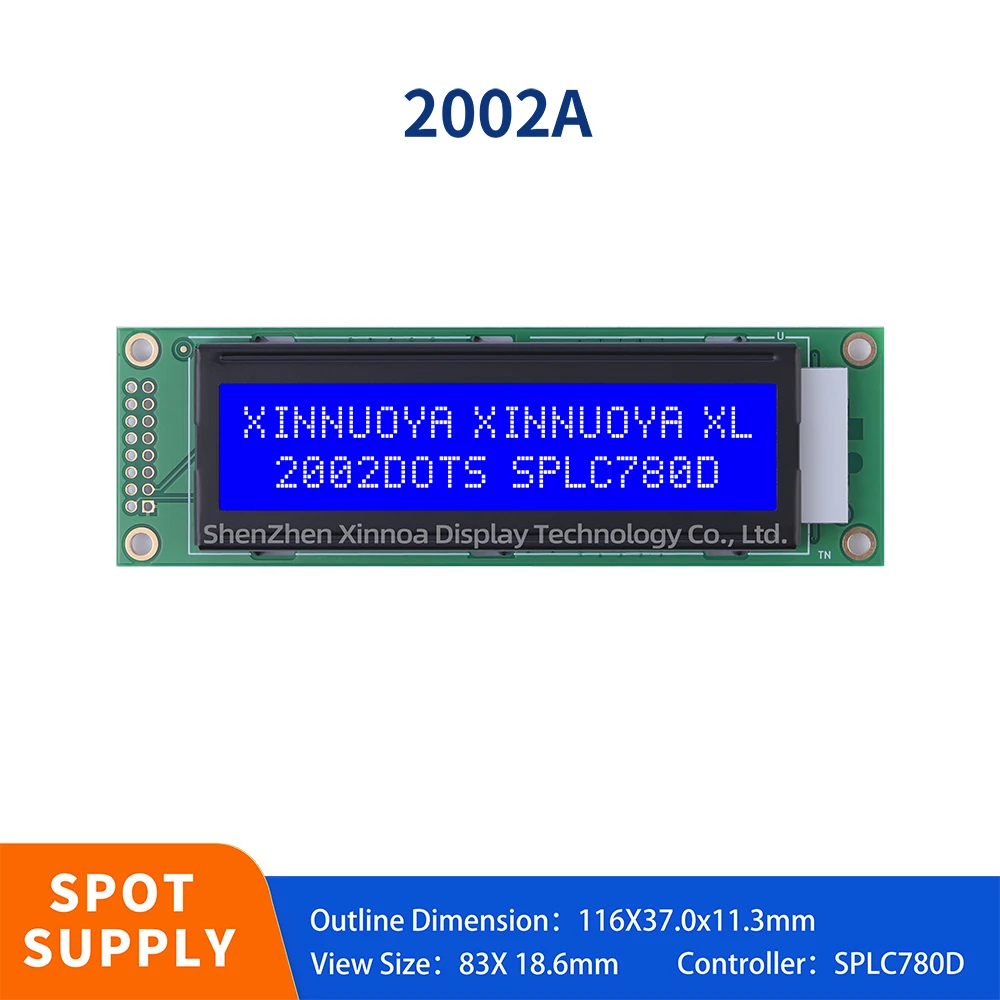 Manufacturer'S Spot Lcm Display Module 2002A Character Screen Blue Film 2.6 Inch Lcd Display Module 5V