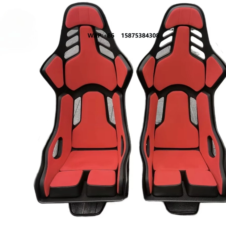 Fashionable Adjustable Sport Style High Quality Carbon Fiber PU Leather Safe Universal Fitment Racing Bucket Seats Car Seat
