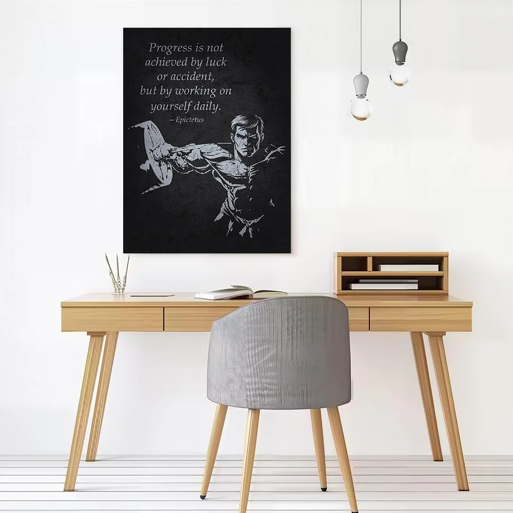 Progress - Gym Workout Motivational Canvas Poster Wall Art Customizable High Quality Printed Picture for Living Room Decorations