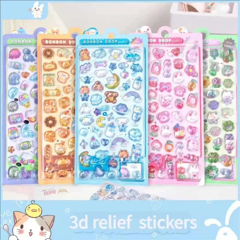 1 Buah Stiker Berlian Timbul 3D Bertema Kartun, Stiker Kerajinan PVC untuk Dekorasi Scrapbooking & Alat Tulis-Sempurna untuk DIY Pro