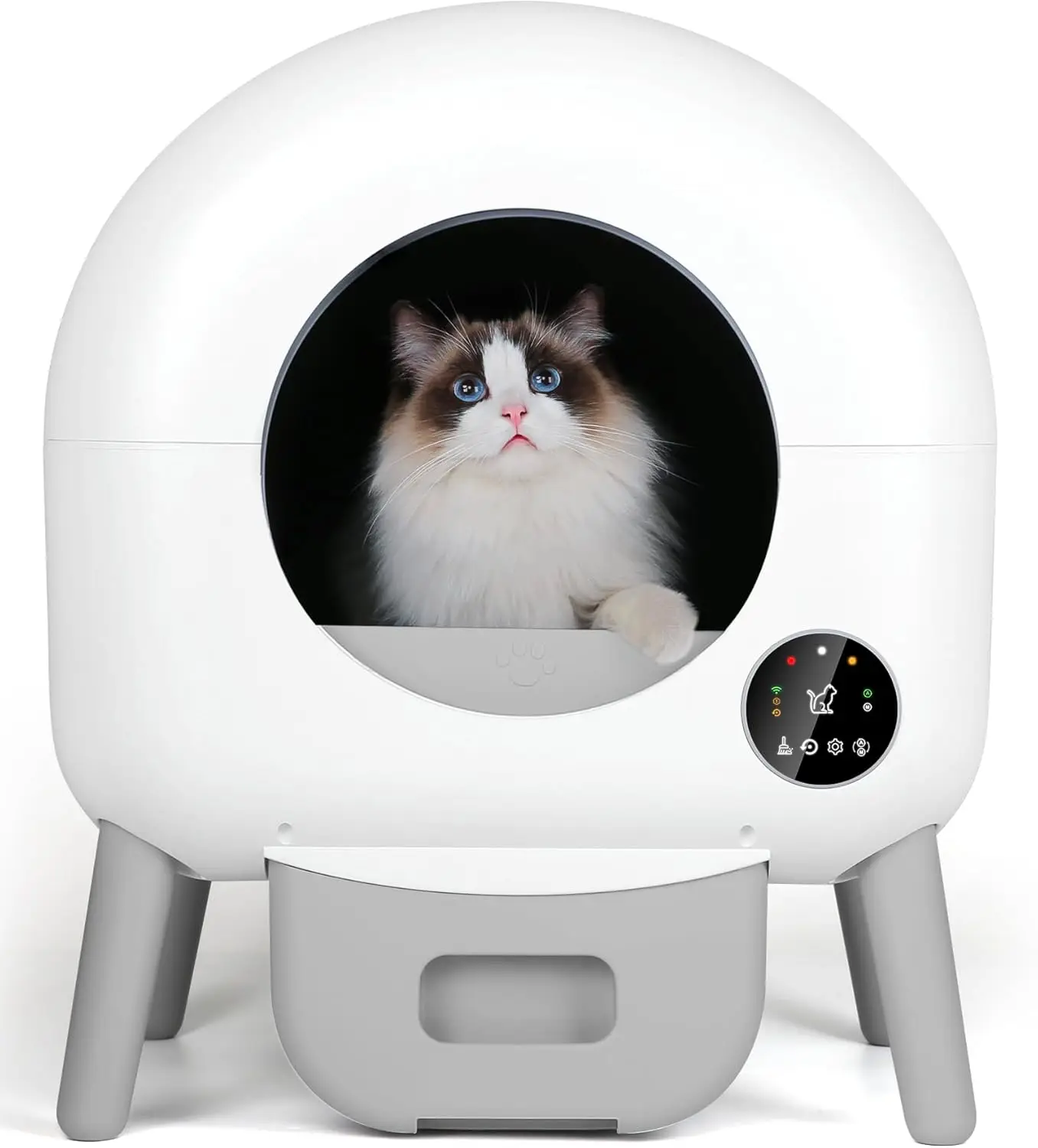 Self Cleaning Litter Box 110L Large Automatic Cat Litter Box Self Cleaning Multi cat can use 1 Roll Garbage Bags and Mat