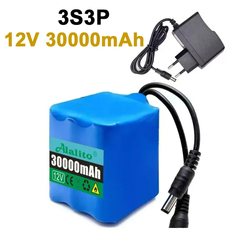 

2024 12V 20Ah-50Ah Portable Super Battery Rechargeable Lithium Ion Battery Pack Capacity DC 12.6v10Ah CCTV Cam Monitor+Charger