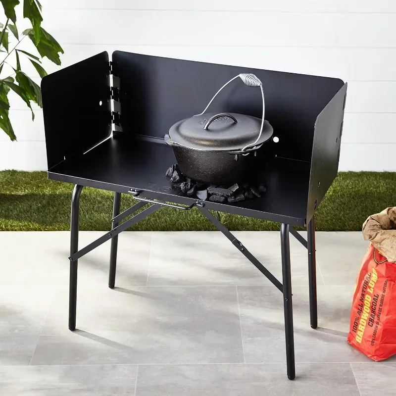 

Lodge Steel Collapsible Outdoor Cooking Table, 16 Inch x 32 Inch x 26 Inch, Black