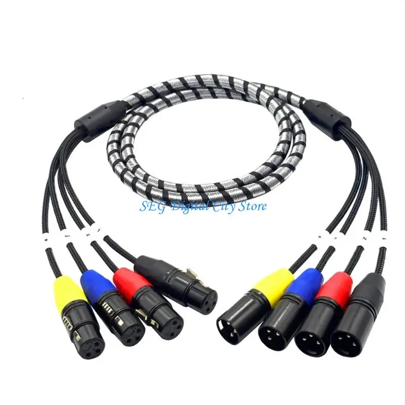 U75B 4 Channel 4Pin Cable Multicore Auditory Cord For Stage Equipment And Professional Sound Systems With Braided