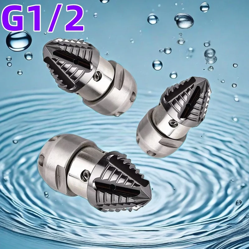 

G1/2 High-Pressure Cleaning Machine Rotary Cleaning Nozzle, Municipal Pipeline Sewer Dredging Nozzle, Pipeline Cleaning Tool