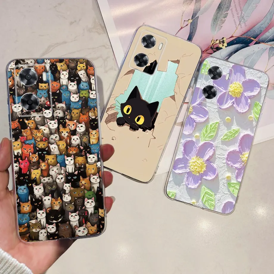 Luxury Silicone Soft Bumper For Oppo A57 A57s A57e A77 A77s Phone Case Cover Beauty Women Fashion Slim Fundas Oppo A77 5G Coque