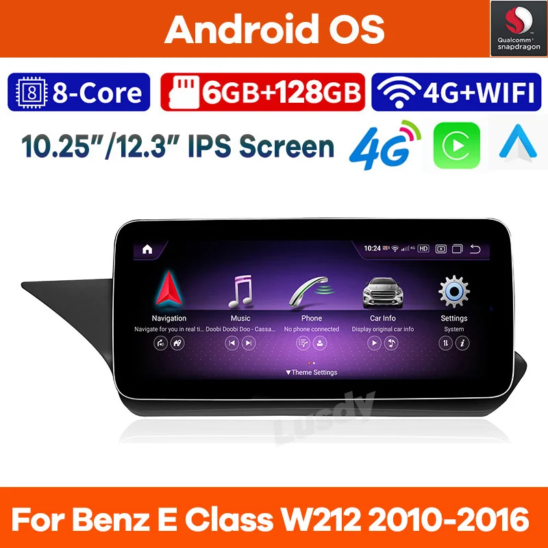 

10,25 "/12,3" Android Qualcomm 6 + 128G Автомобильный мультимедийный плеер GPS Радио Видео для Mercedes Benz E Class W212 E200 E230 E260 E300