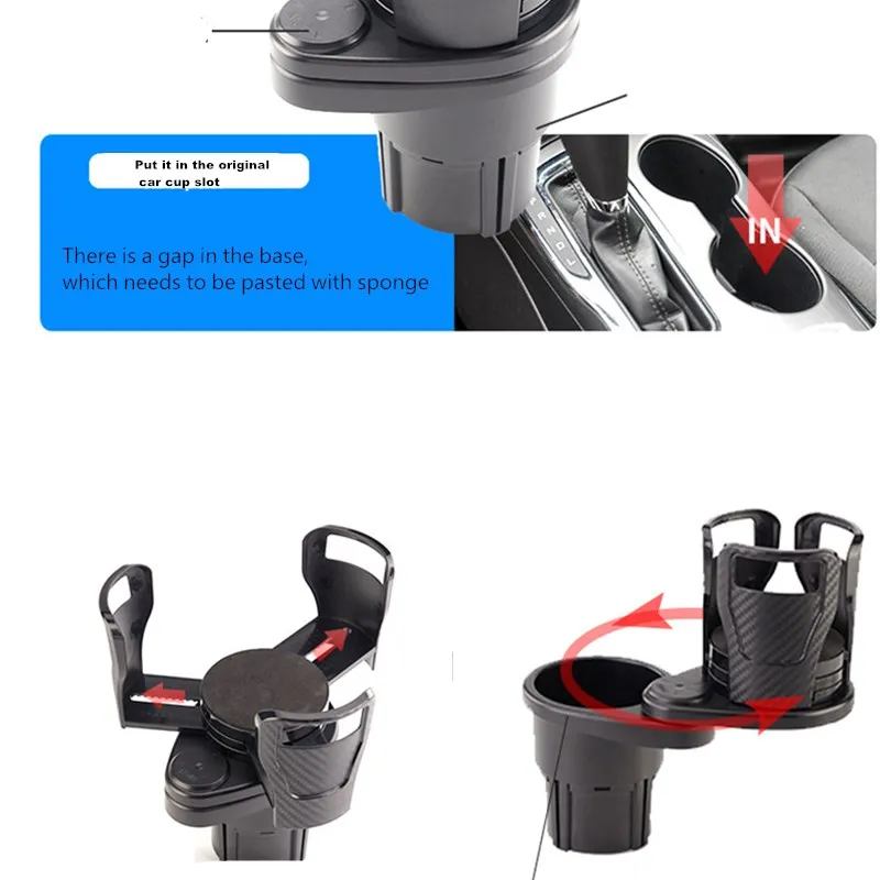 Multifunctional Adjustable Car Cup Holder Expander Adapter Base Tray For Audi Q3 Q5 Q7 4L R8 TT 8J A1 A3 A4 B5 B6 B7 B8 B9 A5 A6