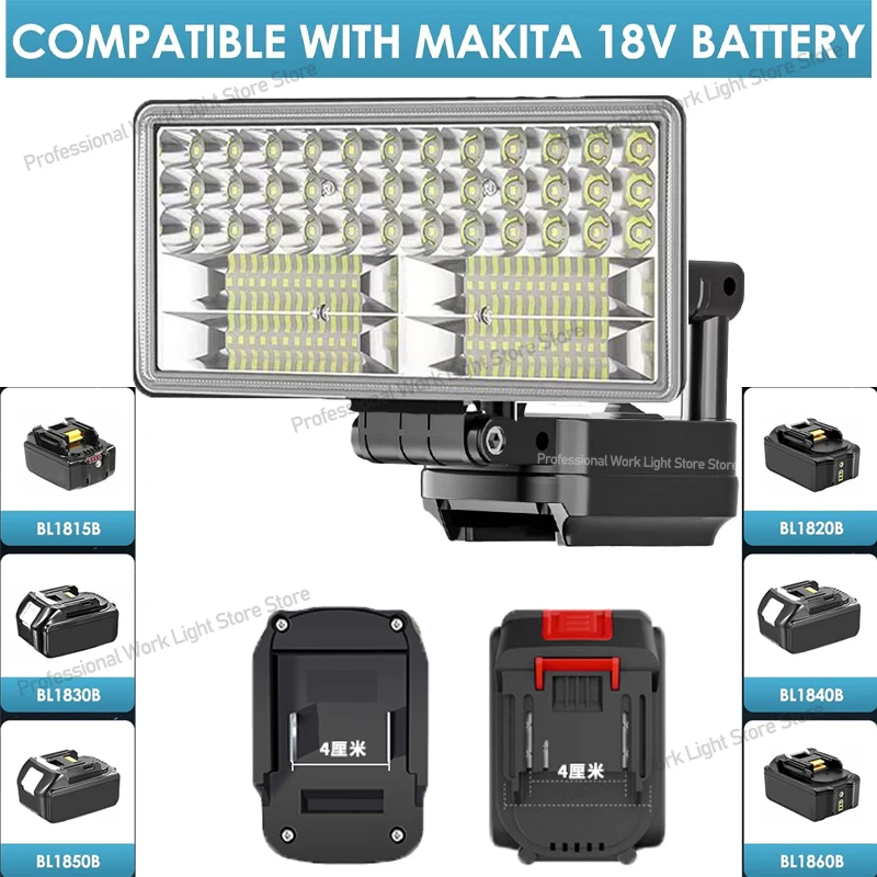 USB ضوء العمل لماكيتا 18 فولت بطارية مصباح الطوارئ في الهواء الطلق LED أضواء فانوس محمول الكشاف التخييم الصيد التنزه #2