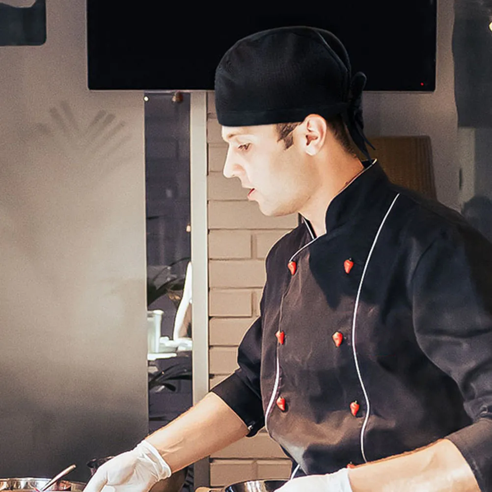 conjunto-de-5-chapeus-de-chef-pretos-unissex-para-cozinha-restaurante-padaria-e-churrasco-prevencao-de-contaminacao-capilar-design-confortavel