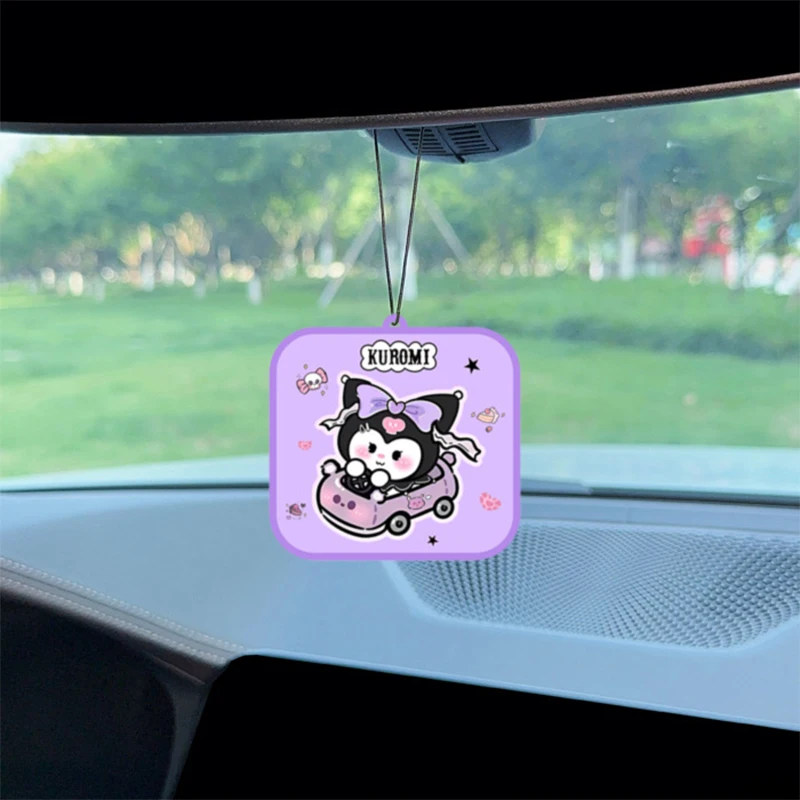 Sanrio Auto Luchtverfrisser Cartoon Kuromi Pochacco Cinnamoroll Aroma Tablet Auto Hanger Huiskast Deodorizer Auto Decoratie