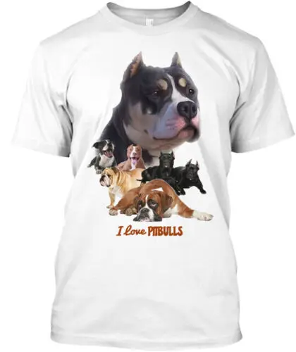 I Love Pittbulls T-Shirt Made in the USA Size S to 5XL