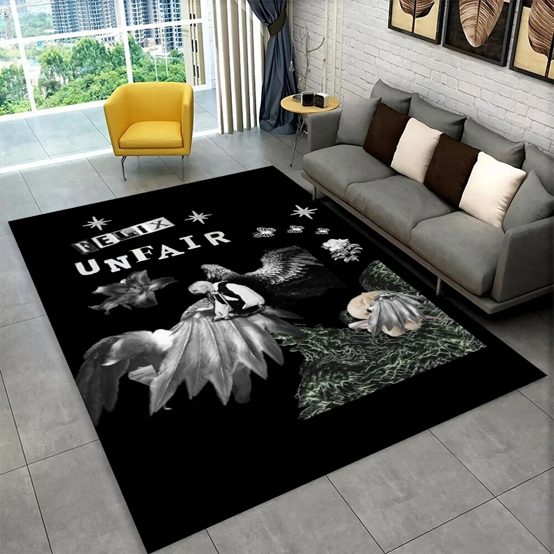 Kpop Felix Stray Kids Music star Carpet Rug for Playroom Bedroom Living Room Sofa Home Decor,kid Area Rug Non-slip Floor Mat