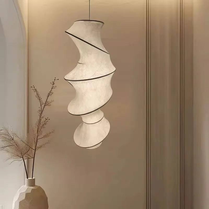 غرفة المعيشة الحديثة غرفة الطعام غرفة الشاي غرفة نوم منصة مشروبات السرير اليابانية الحرير قلادة الخفيفة