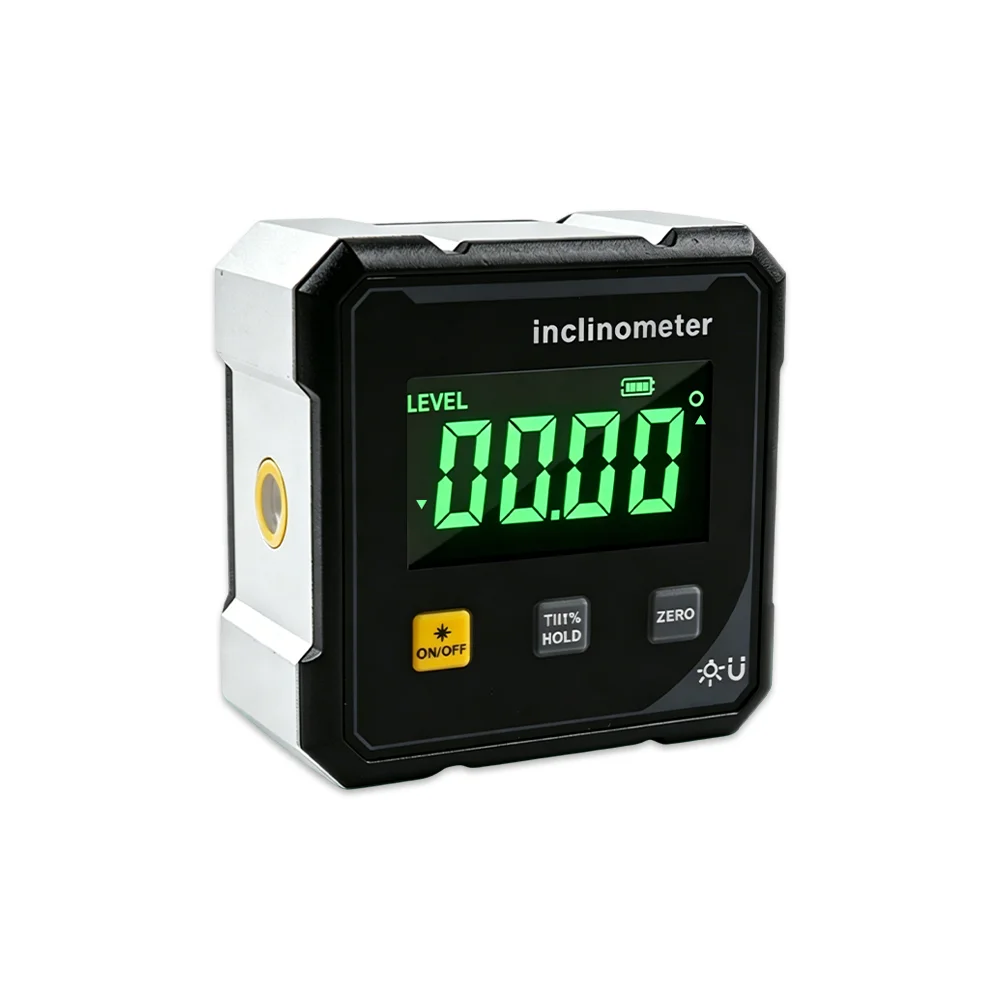 Pocket LCD Digital Angle Finder with Four-Sided Magnetic, USB Digital Level Box Zero and Holding Function, Woodworking Tools