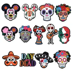 13pcs spooky halloween Shoes Charms Accessories Fit Clog Backapck Wristbands Shoe Decorate Buckle Handmade jewelry Parties Gift