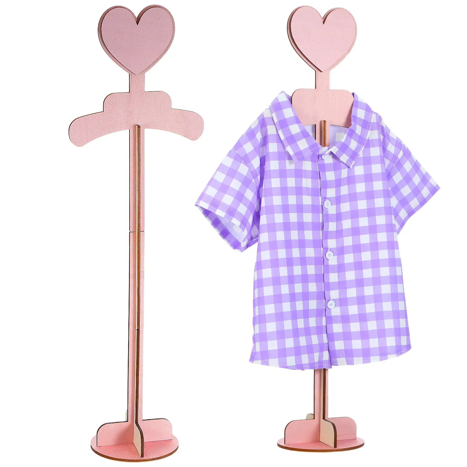 Wooden Baby Clothes Display Stand for Nursery Kids Room - Minimalist Natural Children Clothing Rack with Anti-Slip Design Easy