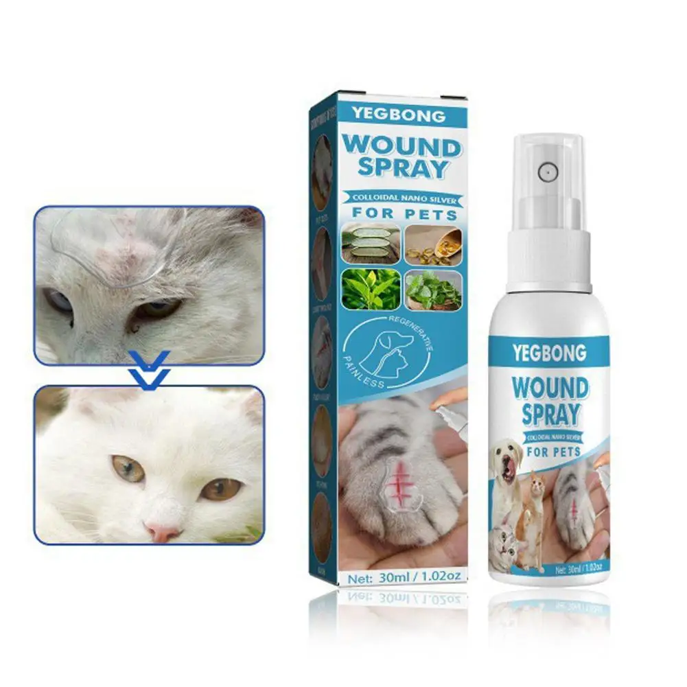 Spray para feridas de animais de estimação, cão, gato, pele, tratamento de feridas, reparação de feridas líquidas, bloqueio de spray p4m2