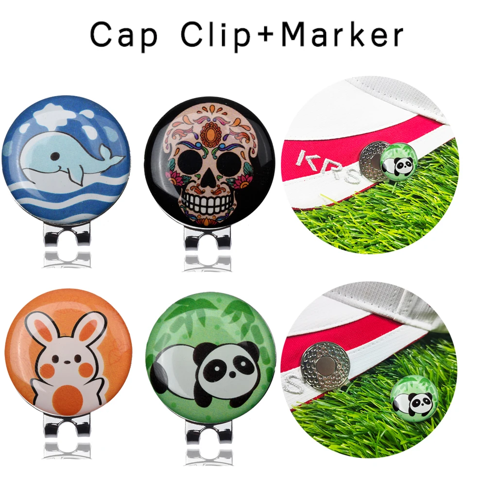 

4PCS Golf Ball Markers Hat Clips Set Unique Cartoon Design for GolfersGolf Accessories