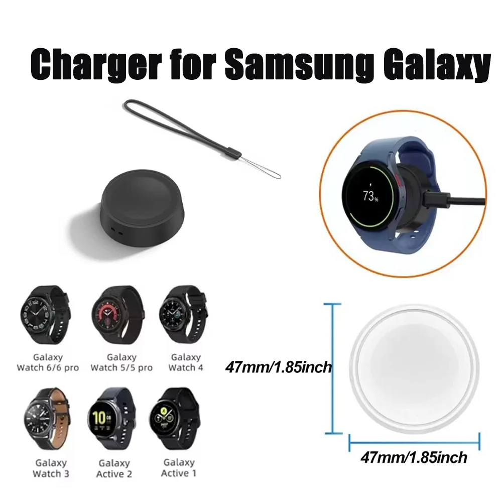 

Mini Watch Wireless Charger Type C Cable Keychain Pad for Samsung Galaxy Watch 7 6 5 Classic Pro 4 3 Active 2 Fast Charging Dock