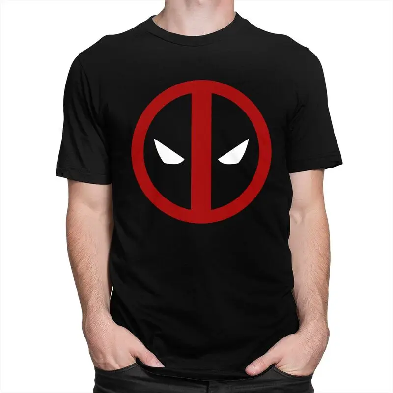 Custom Superhero Tshirt for Men Short Sleeve Casual T Shirt Cool Deadpool Sympol T-shirt Slim Fit 100% Cotton Tee Gift
