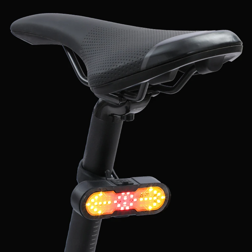 Bike Tail Light Wireless Remote Control Cycling Back Light with Turn Signals & Horn Bike Rear Light Waterproof for Night Riding