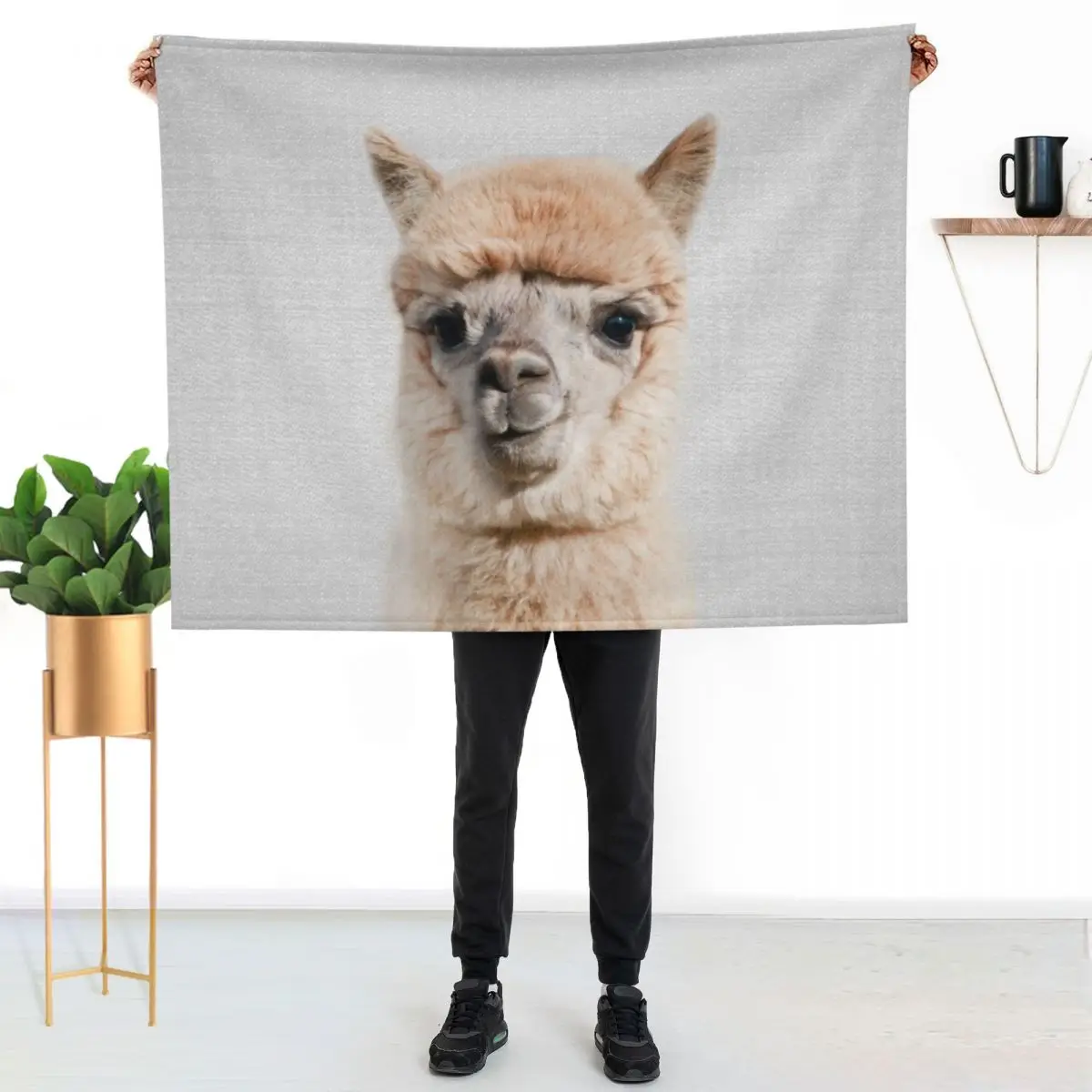 Alpaca - Colorful Throw Blanket Cute Sofas funny gift decorative Hair Winter beds Blankets