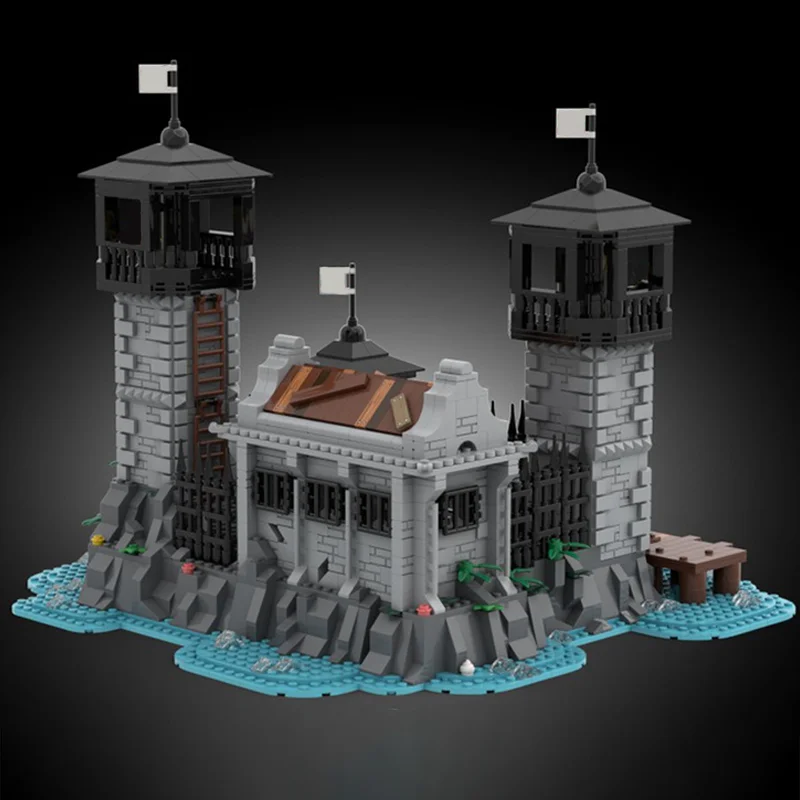 2523pcs Moc City Series Sea Prison Island Building Ship Model Creative Building Blocks Toy Children's Assembly Toy for Kids Gift