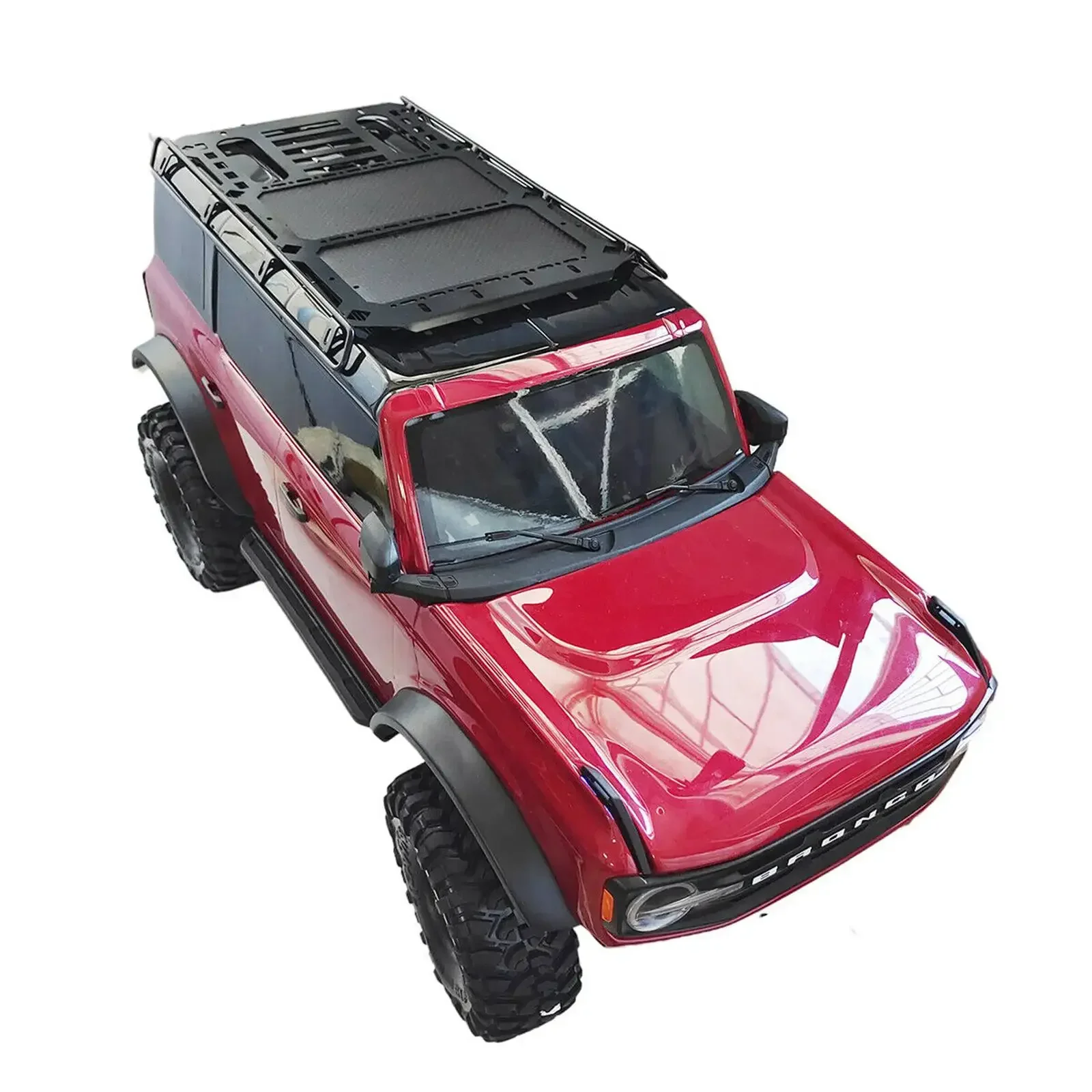 Metal Roll Cage 1:10 Roof Luggage Tray Rack for 2021 Ford Bronco TRX-4  black