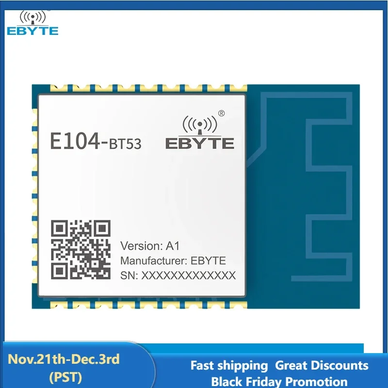 Bluetooth Ble5.2 Module EFR32BG22 Industrial-Grade 2.4GHz GFSK Wireless Transceiver Receiver EBYTE E104-BT53A1 SMD PCB Antenna