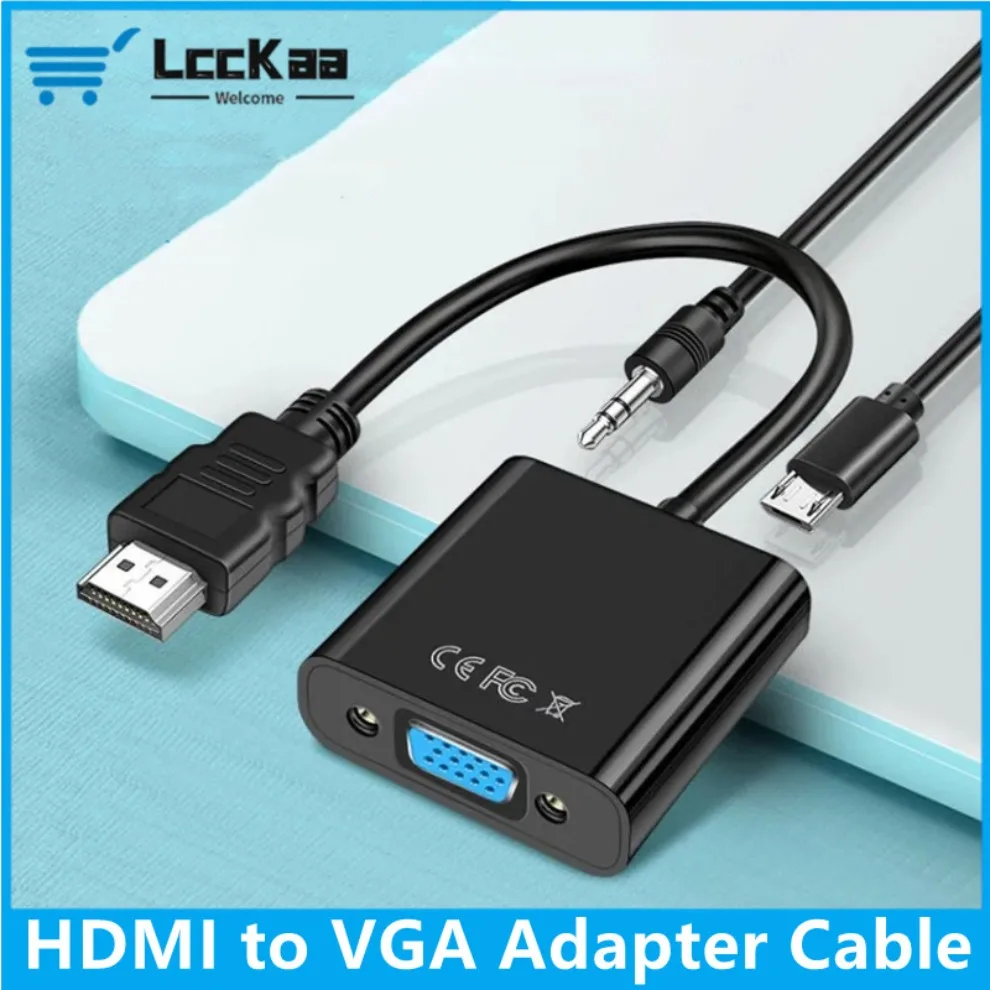 1080P HDMI to VGA Converter Adapter Digital Analog HDMI Male To Female VGA Cable Converter For PS4/3 PC Laptop TV Box Projector