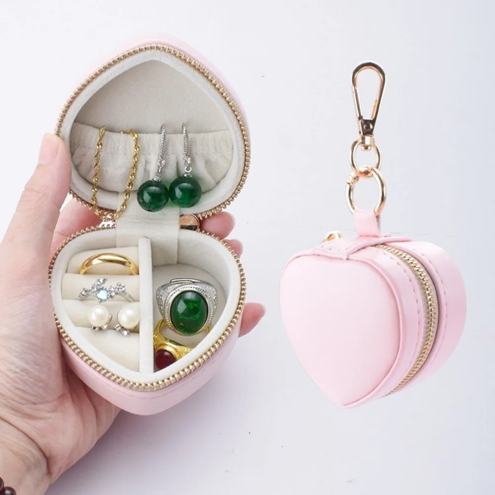 

Mini Jewelry Box Keychain Jewelry Display Earring Organizer Portable Ring Box Storage Case Minimalist Travel Bag Pendant Gifts