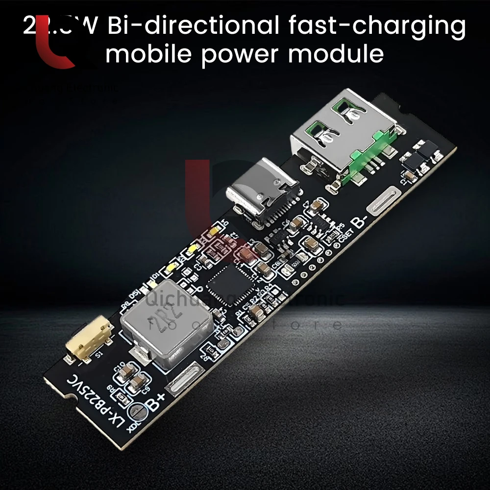 1Pcs QC3.0 QC2.0 Dual USB 22.5W Type-C USB Fast Charge Mobile Power Bank 18650 21700 Charging Module With Indicator