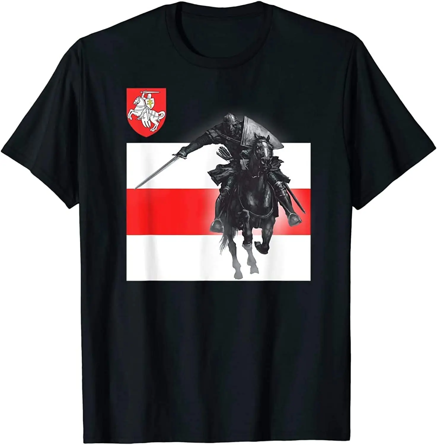 Belarus POGONYA Chase Knight VITYAZ T-Shirt Men\'s 100% Cotton Casual T-shirts Loose Top Size S-3XL