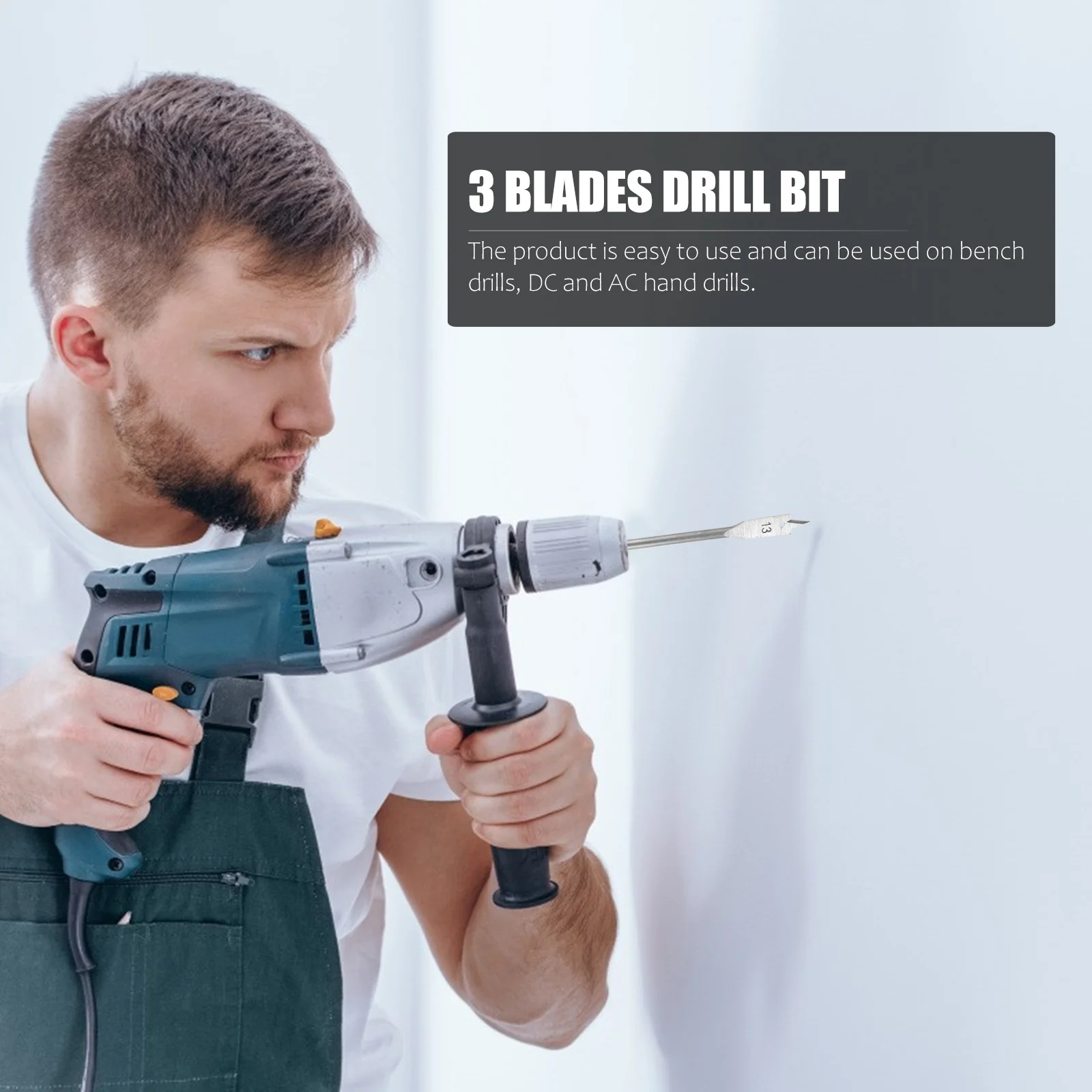 10 pezzi punta da trapano per la lavorazione del legno 3 lame piatte noiose per legno plastica compensato foro strumento per falegname punta da trapano per legno