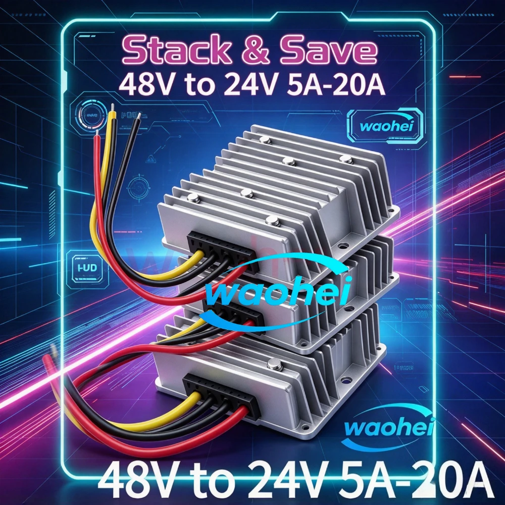 48V to 24V 5A-20A DC-DC Power Converter Step Down Buck Voltage Regulator 48 Volt to 24 Volt 5 AMP Voltage Reducer with CE RoHS