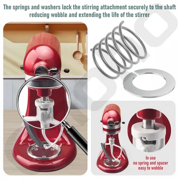 4 szt. Sprężyna i podkładka do miksera KitchenAid 3,5 kwarty do 7 kwart Chroń i przedłużaj życie Szybka instalacja akcesoriów