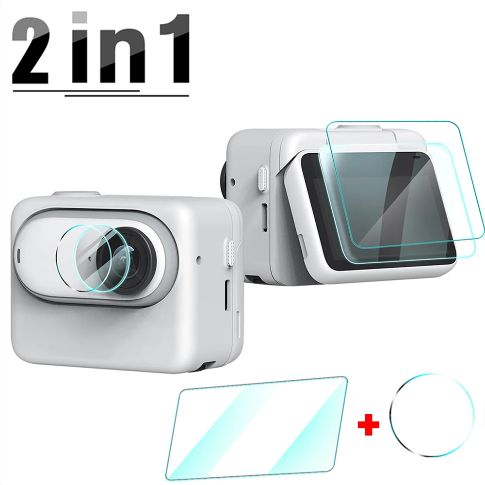 2set Tempered Glass HD for Insta 360 GO 3 Screen Protector and Film Camera Lens Film Anti-scratch Film for GO3 Case Accessories